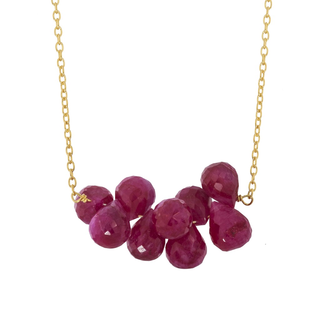 Ruby and Vermeil 'Love cluster' Necklace. Euro 135