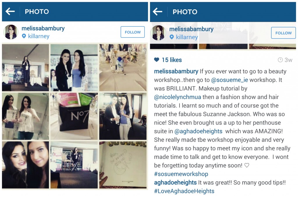 Such a lovely Instagram post from one of the girls who attended the workshop.