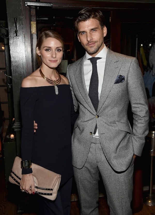 NEW YORK, NY - NOVEMBER 05: Olivia Palermo and Johannes Huebl attend the the after party for the "Spectre" pre-release screening hosted by Champagne Bollinger and The Cinema Society on November 5, 2015 in New York City. (Photo by Jamie McCarthy/Getty Images)