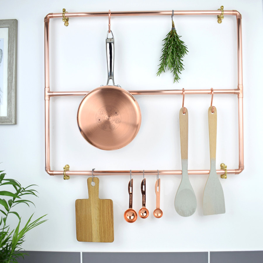 copper pot and pan holder