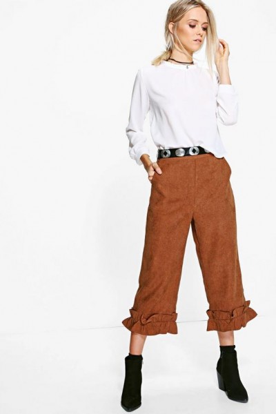 cropped suede trousers